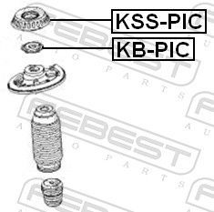 Frikcinis guolis, pakabos statramsčio atramos montavimas FEBEST KB-PIC