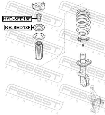 Frikcinis guolis, pakabos statramsčio atramos montavimas FEBEST KB-SED18F