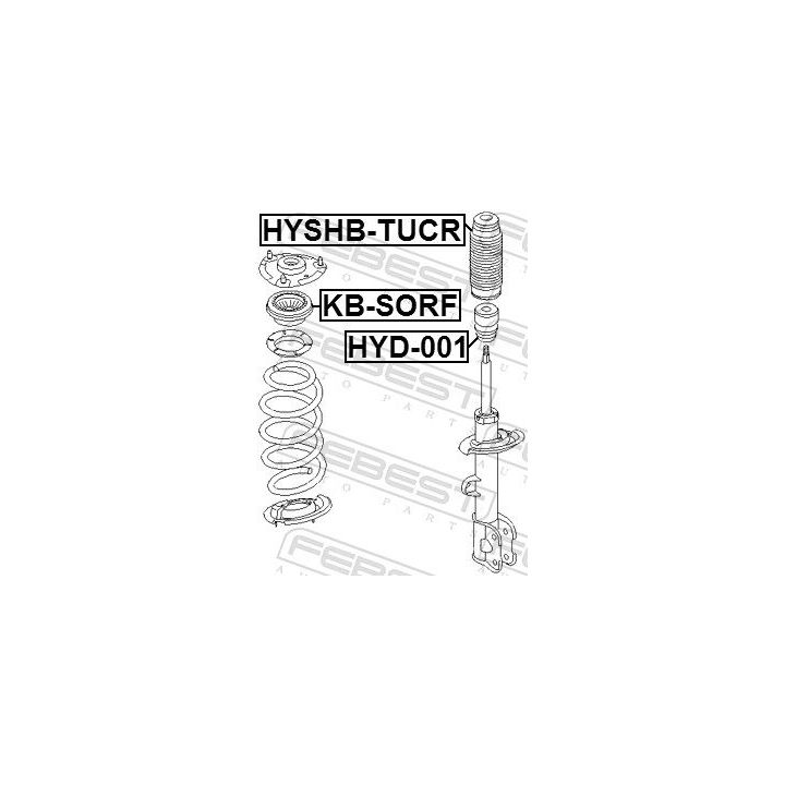 Frikcinis guolis, pakabos statramsčio atramos montavimas FEBEST KB-SORF