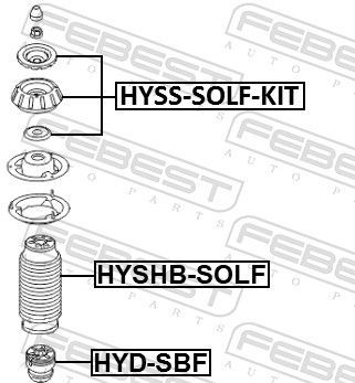 Remonto komplektas, pakabos statramstis FEBEST HYSS-SOLF-KIT