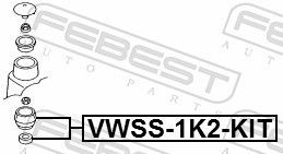 Remonto komplektas, pakabos statramstis FEBEST VWSS-1K2-KIT