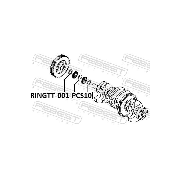 žiedinis krumpliaratis, alkūninis velenas FEBEST RINGTT-001-PCS10