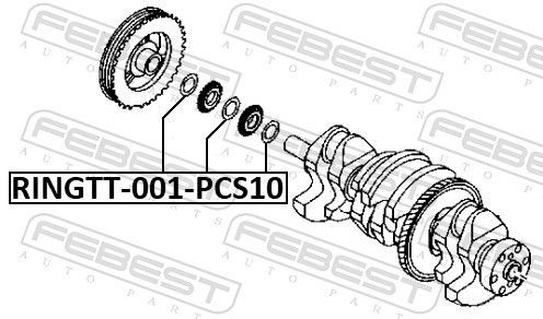 žiedinis krumpliaratis, alkūninis velenas FEBEST RINGTT-001-PCS10