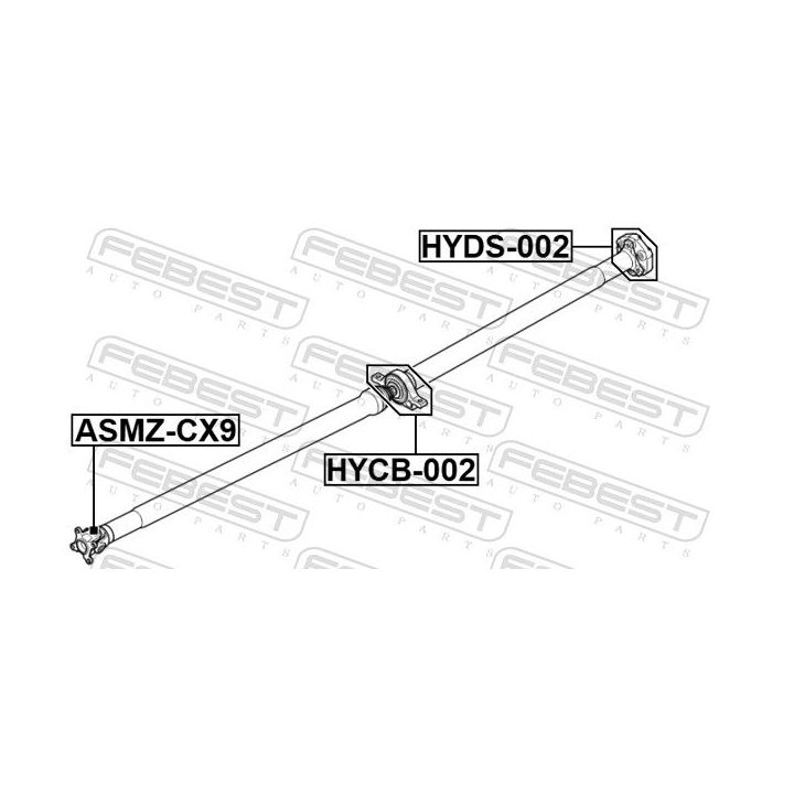 Guolis, kardaninio veleno centrinis guolis FEBEST HYCB-002
