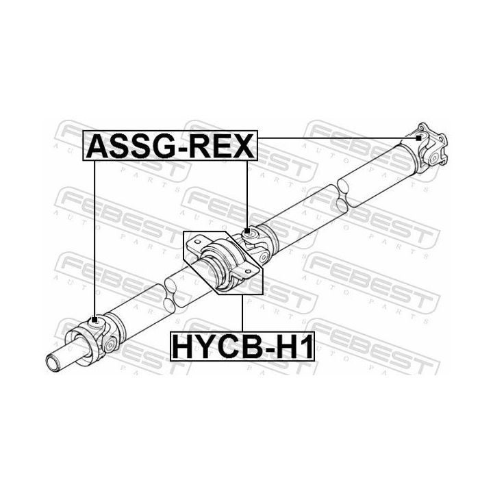 Guolis, kardaninio veleno centrinis guolis FEBEST HYCB-H1