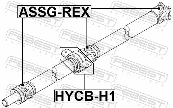 Guolis, kardaninio veleno centrinis guolis FEBEST HYCB-H1