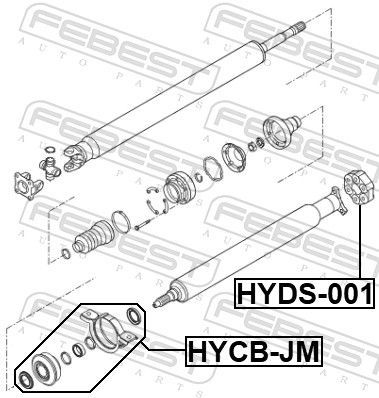 Guolis, kardaninio veleno centrinis guolis FEBEST HYCB-JM