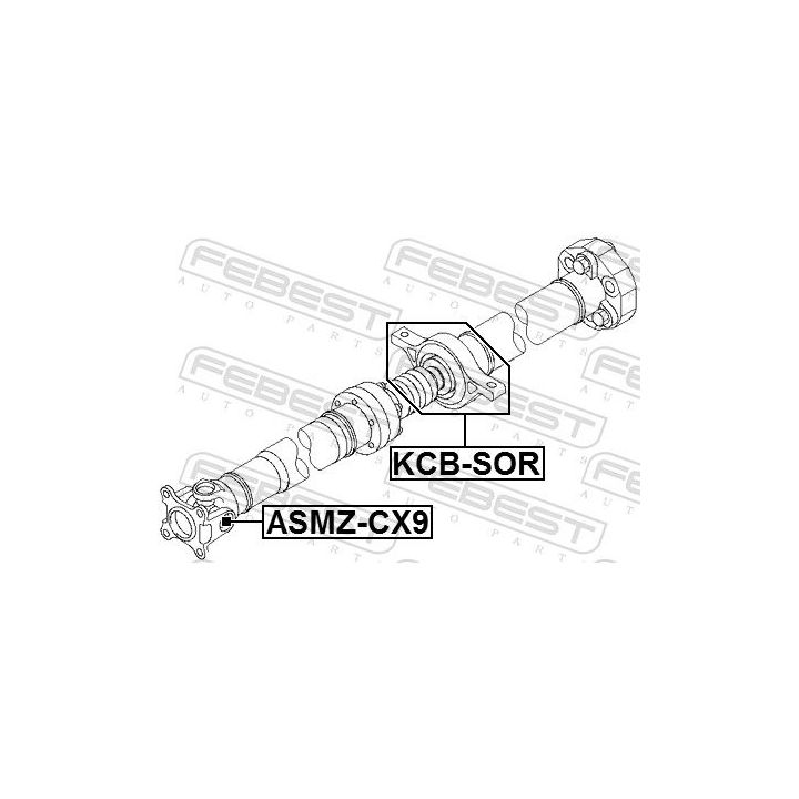 Guolis, kardaninio veleno centrinis guolis FEBEST KCB-SOR