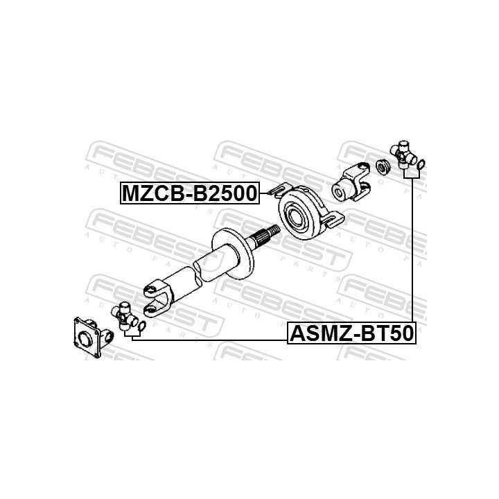 Guolis, kardaninio veleno centrinis guolis FEBEST MZCB-B2500