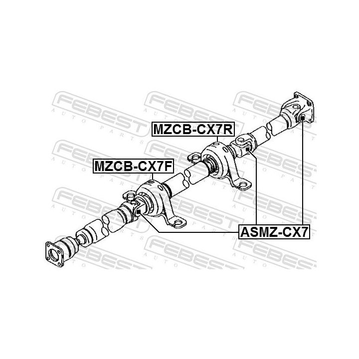 Guolis, kardaninio veleno centrinis guolis FEBEST MZCB-CX7R