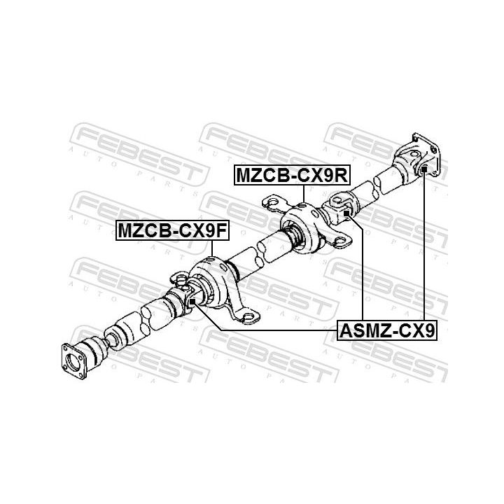 Guolis, kardaninio veleno centrinis guolis FEBEST MZCB-CX9R