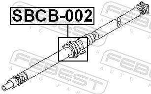 Guolis, kardaninio veleno centrinis guolis FEBEST SBCB-002