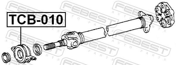 Guolis, kardaninio veleno centrinis guolis FEBEST TCB-010