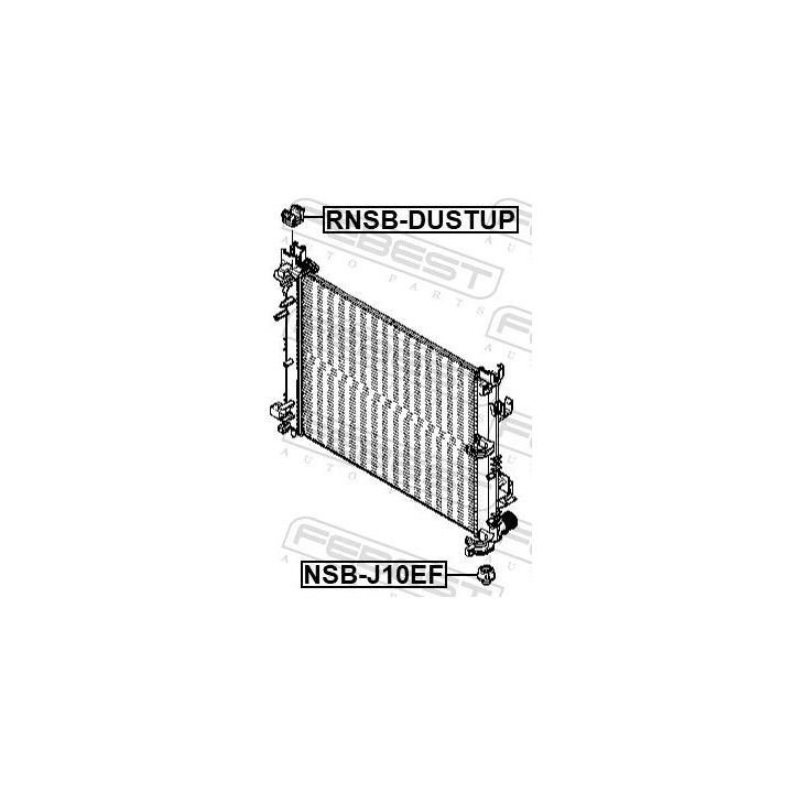 Montavimas, radiatorius FEBEST RNSB-DUSTUP