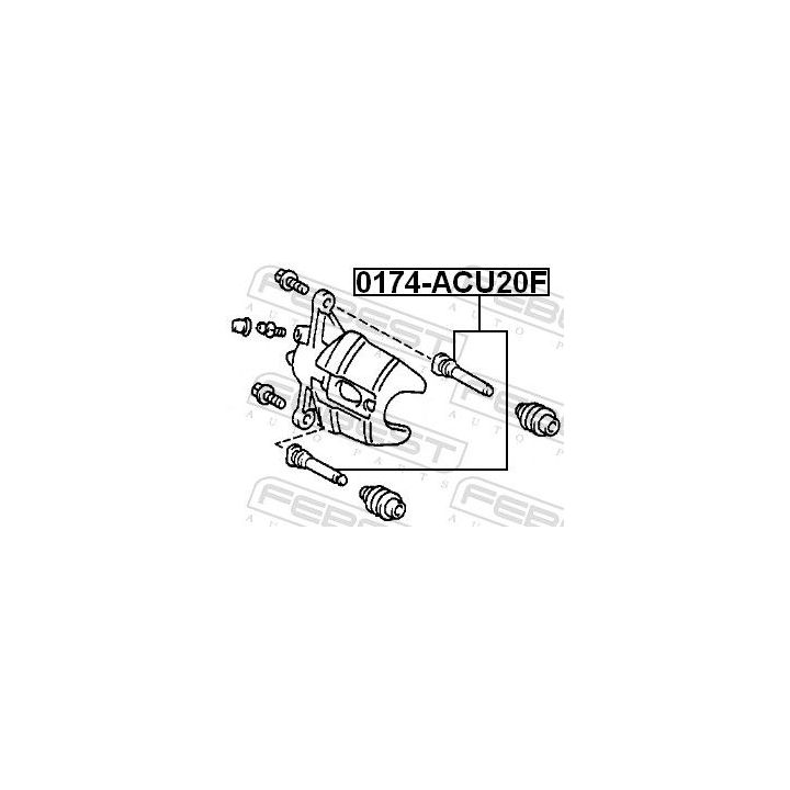 Kreipiantysis varžtas, stabdžių apkaba FEBEST 0174-ACU20F