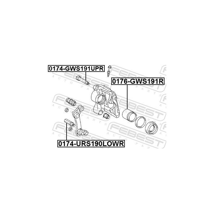 Kreipiantysis varžtas, stabdžių apkaba FEBEST 0174-URS190LOWR