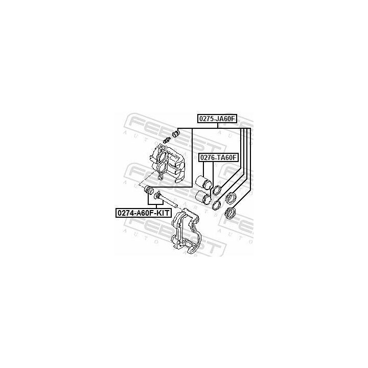 Kreipiantysis varžtas, stabdžių apkaba FEBEST 0274-A60F-KIT