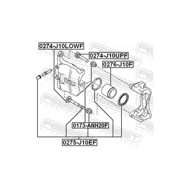 Kreipiantysis varžtas, stabdžių apkaba FEBEST 0274-J10UPF
