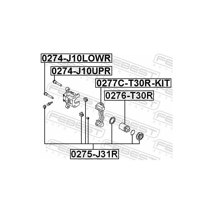 Kreipiantysis varžtas, stabdžių apkaba FEBEST 0274-J10UPR