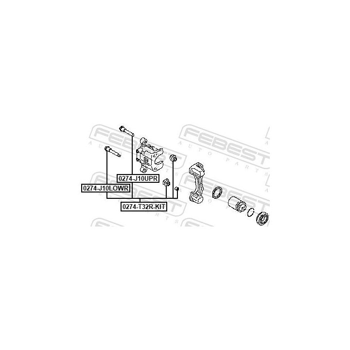 Kreipiantysis varžtas, stabdžių apkaba FEBEST 0274-T32R-KIT