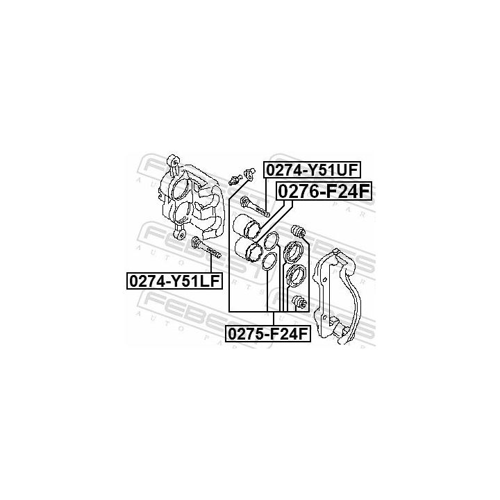 Kreipiantysis varžtas, stabdžių apkaba FEBEST 0274-Y51LF