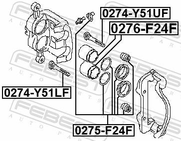 Kreipiantysis varžtas, stabdžių apkaba FEBEST 0274-Y51LF