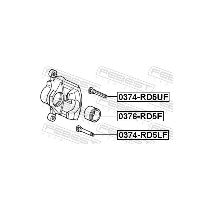 Kreipiantysis varžtas, stabdžių apkaba FEBEST 0374-RD5LF