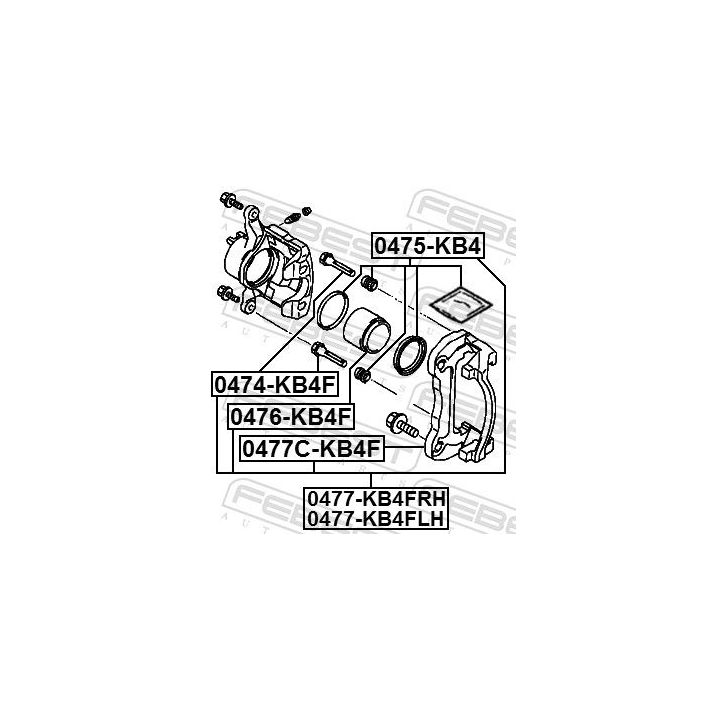 Kreipiantysis varžtas, stabdžių apkaba FEBEST 0474-KB4F