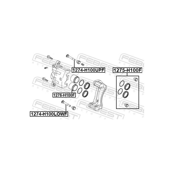 Kreipiantysis varžtas, stabdžių apkaba FEBEST 1274-H100LOWF