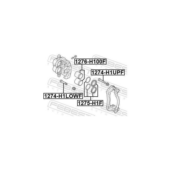 Kreipiantysis varžtas, stabdžių apkaba FEBEST 1274-H1LOWF