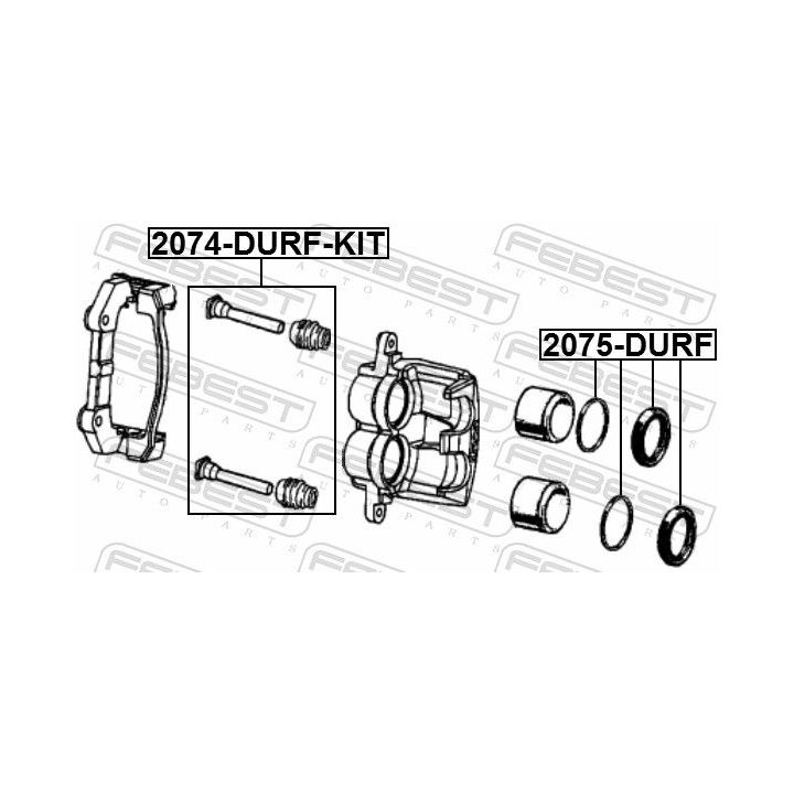 Kreipiantysis varžtas, stabdžių apkaba FEBEST 2074-DURF-KIT