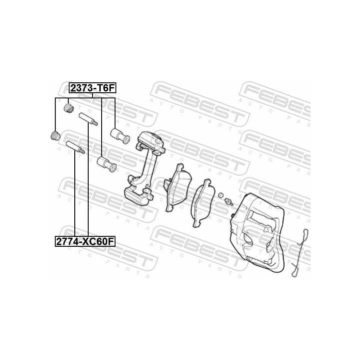 Kreipiantysis varžtas, stabdžių apkaba FEBEST 2774-XC60F