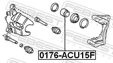 Stūmoklis, stabdžių apkaba FEBEST 0176-ACU15F