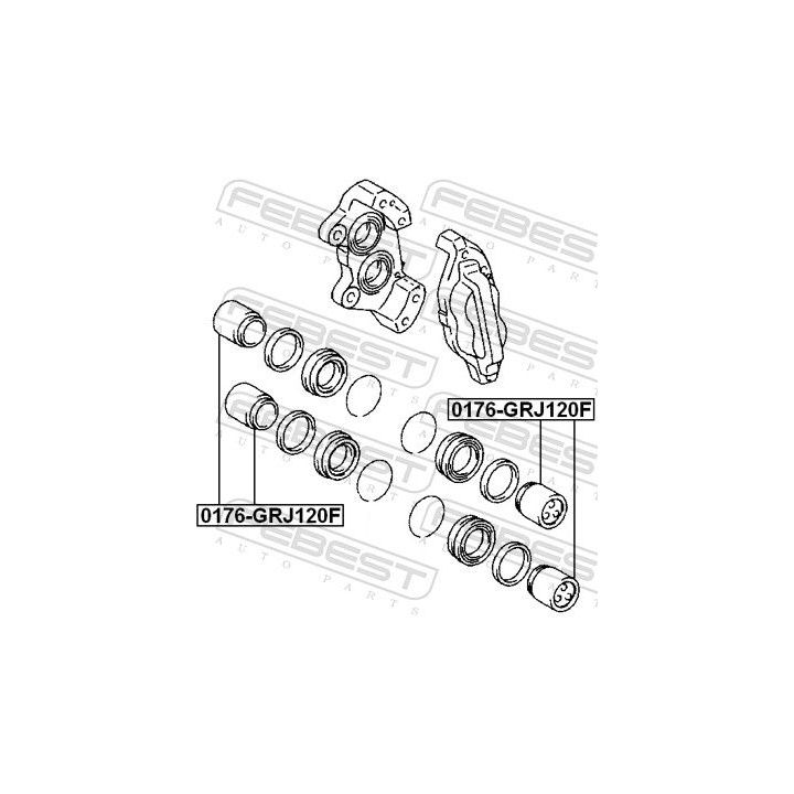 Stūmoklis, stabdžių apkaba FEBEST 0176-GRJ120F