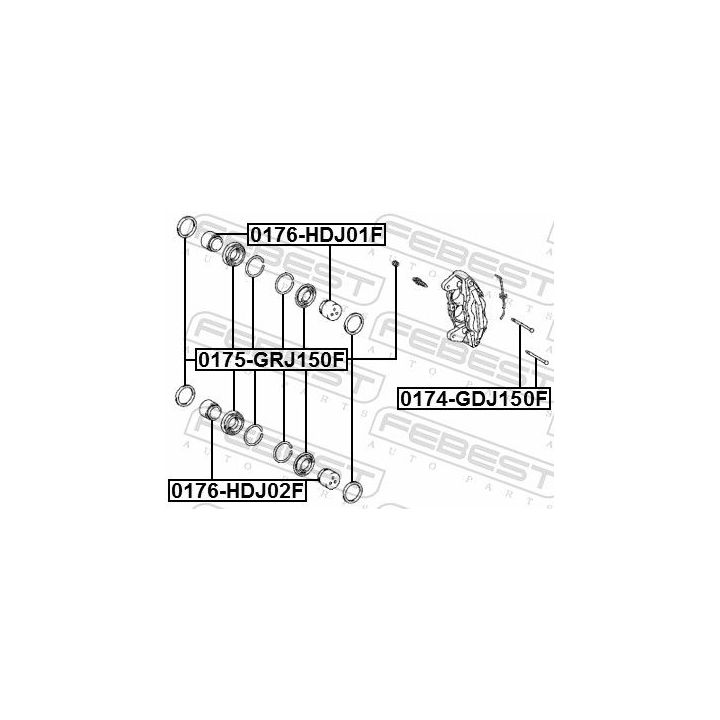 Stūmoklis, stabdžių apkaba FEBEST 0176-HDJ01F