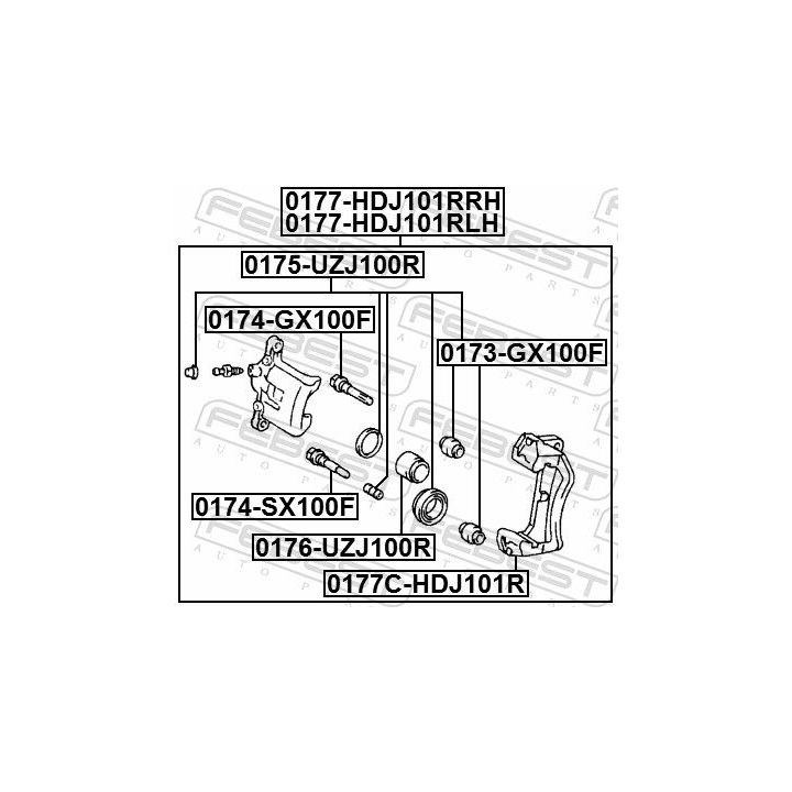 Stūmoklis, stabdžių apkaba FEBEST 0176-UZJ100R