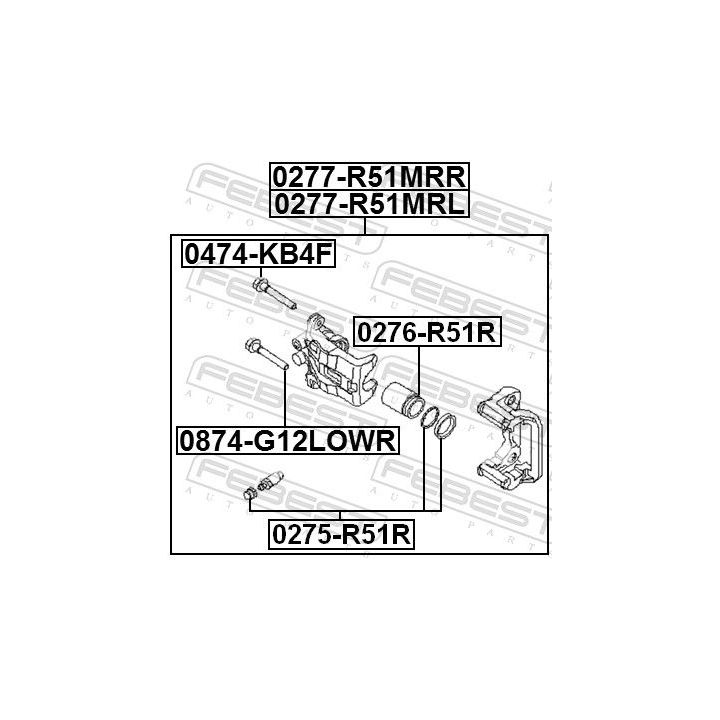 Stūmoklis, stabdžių apkaba FEBEST 0276-R51R