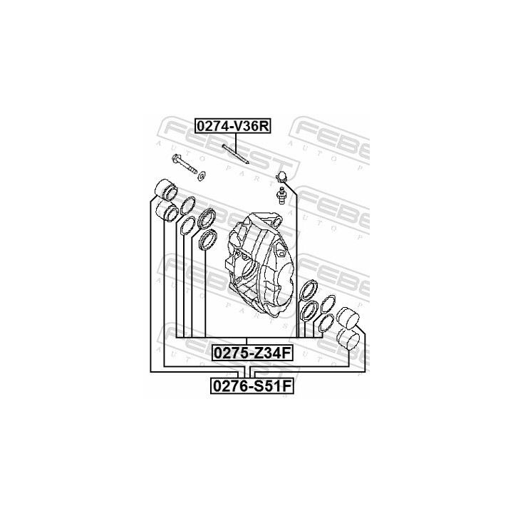 Stūmoklis, stabdžių apkaba FEBEST 0276-S51F