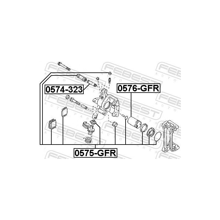 Stūmoklis, stabdžių apkaba FEBEST 0576-GFR