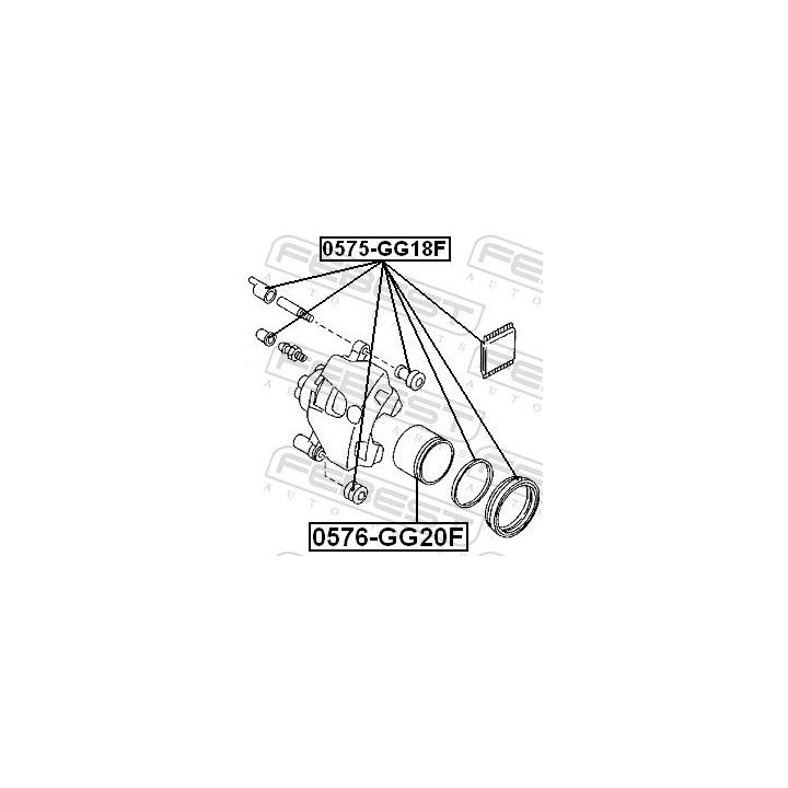 Stūmoklis, stabdžių apkaba FEBEST 0576-GG20F