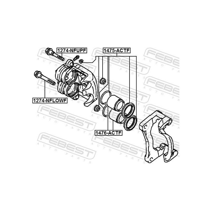 Stūmoklis, stabdžių apkaba FEBEST 1476-ACTF