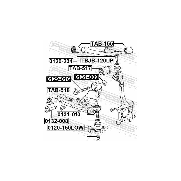 Šarnyras / girgždukas FEBEST 0120-150LOW