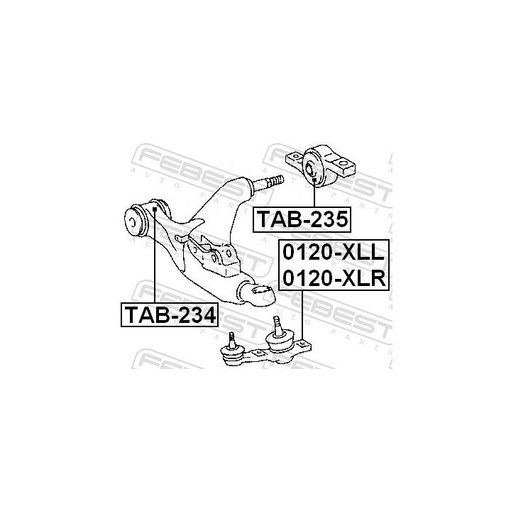 Šarnyras / girgždukas FEBEST 0120-XLR