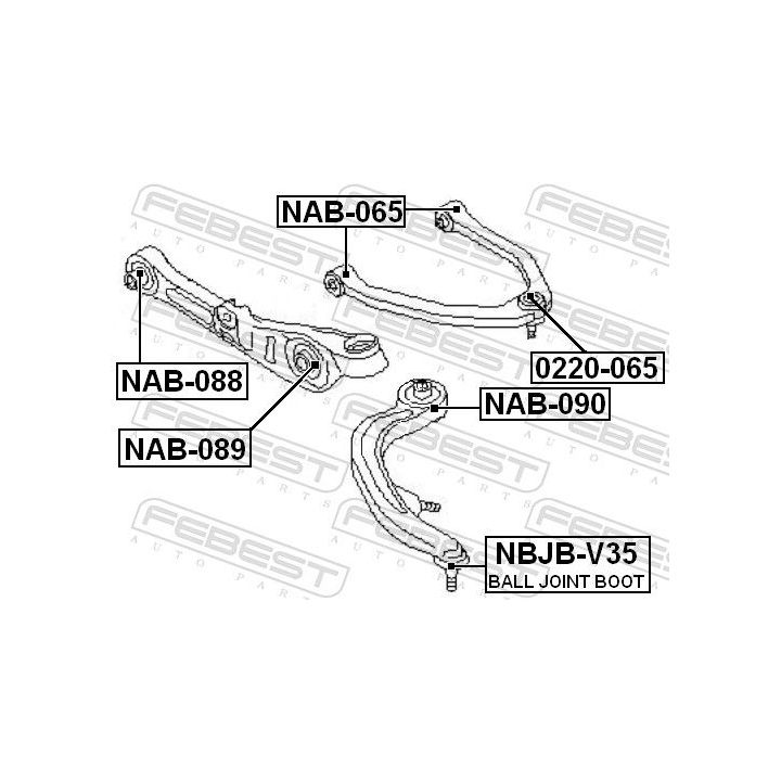 Šarnyras / girgždukas FEBEST 0220-065