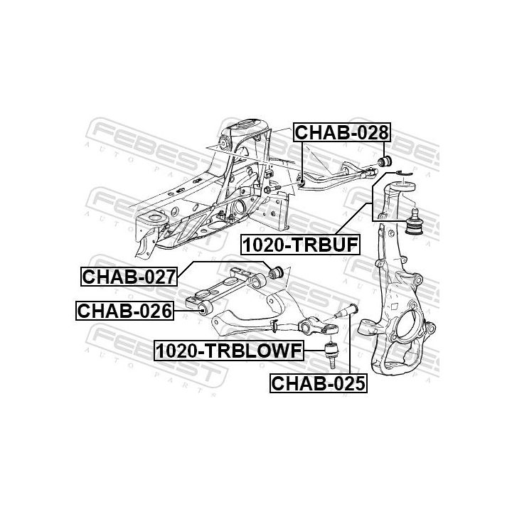 Šarnyras / girgždukas FEBEST 1020-TRBLOWF