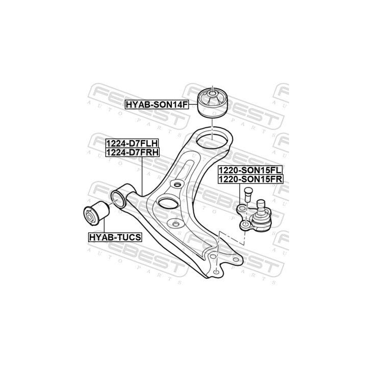 Šarnyras / girgždukas FEBEST 1220-SON15FL