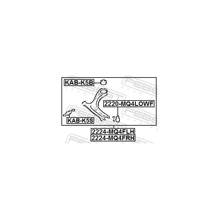 Šarnyras / girgždukas FEBEST 2220-MQ4LOWF