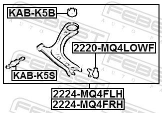 Šarnyras / girgždukas FEBEST 2220-MQ4LOWF