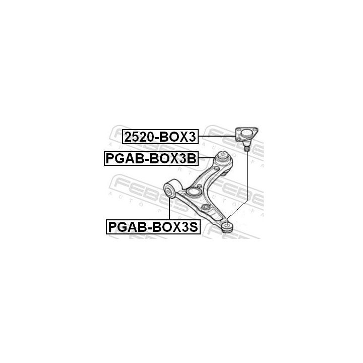 Šarnyras / girgždukas FEBEST 2520-BOX3