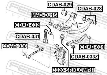 Šarnyras / girgždukas FEBEST 3220-SRXLOWRH